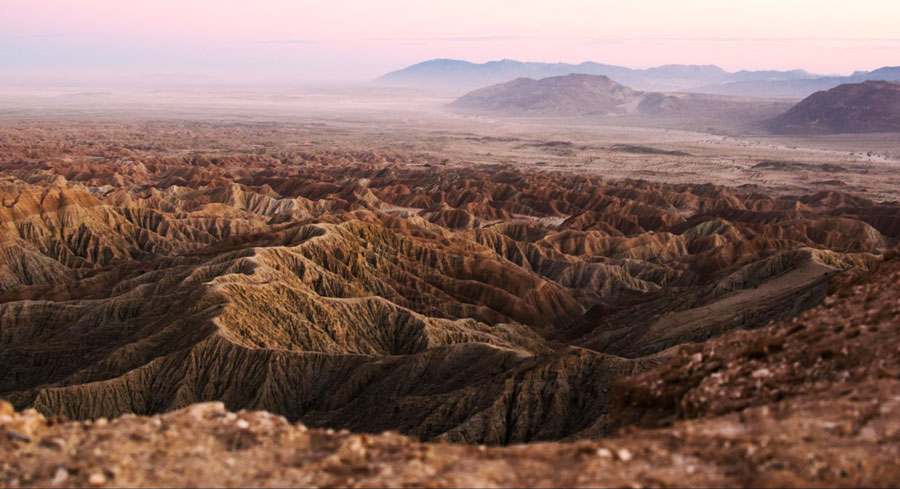 The colorful sky during sunset above Anza Borrego Desert State Park
