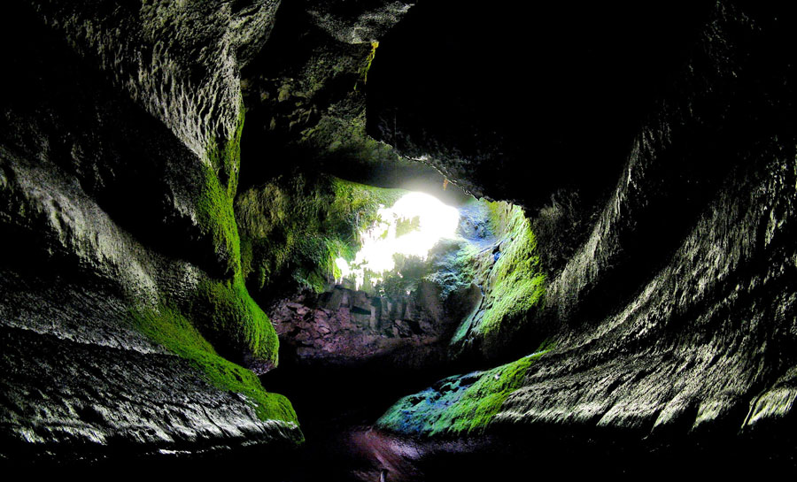 View of the Ape Cave from the inside