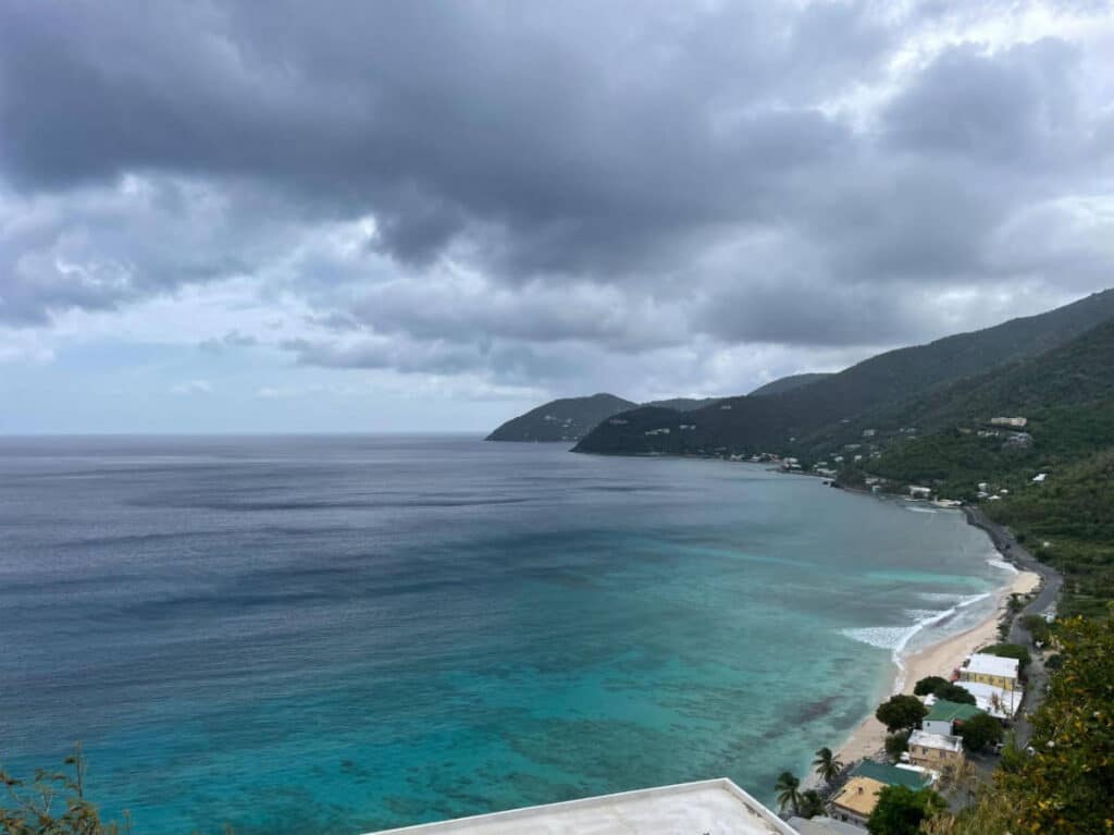 Overlooking view of the Apple Bay on Tortola