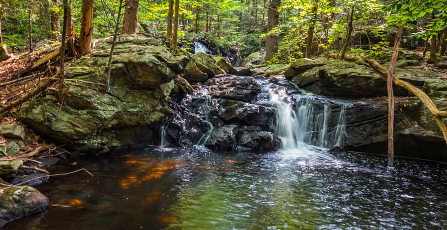 View from the Apshawa Falls in New Jersey