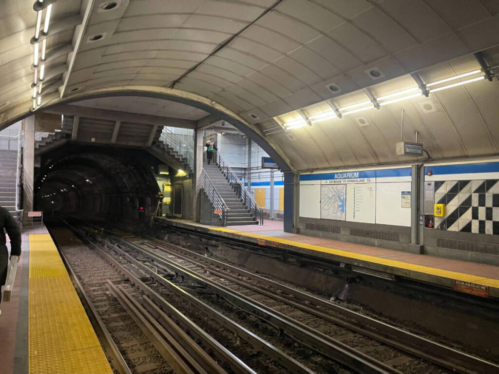 View at the Aquarium T Station