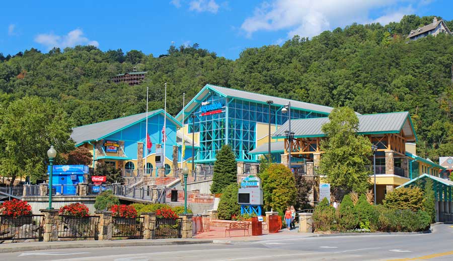 The Aquarium of the Smokies building from afar