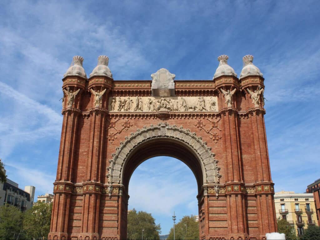 View of the Arc de Triomf in Barcelona
