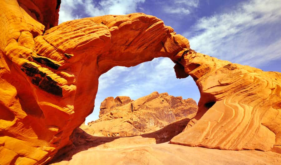 A stunning arch rock in the Valley of Fire State Park.