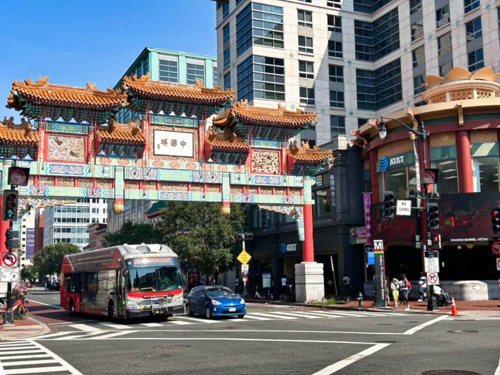 View of the arch in Washington DC's Chinatown
