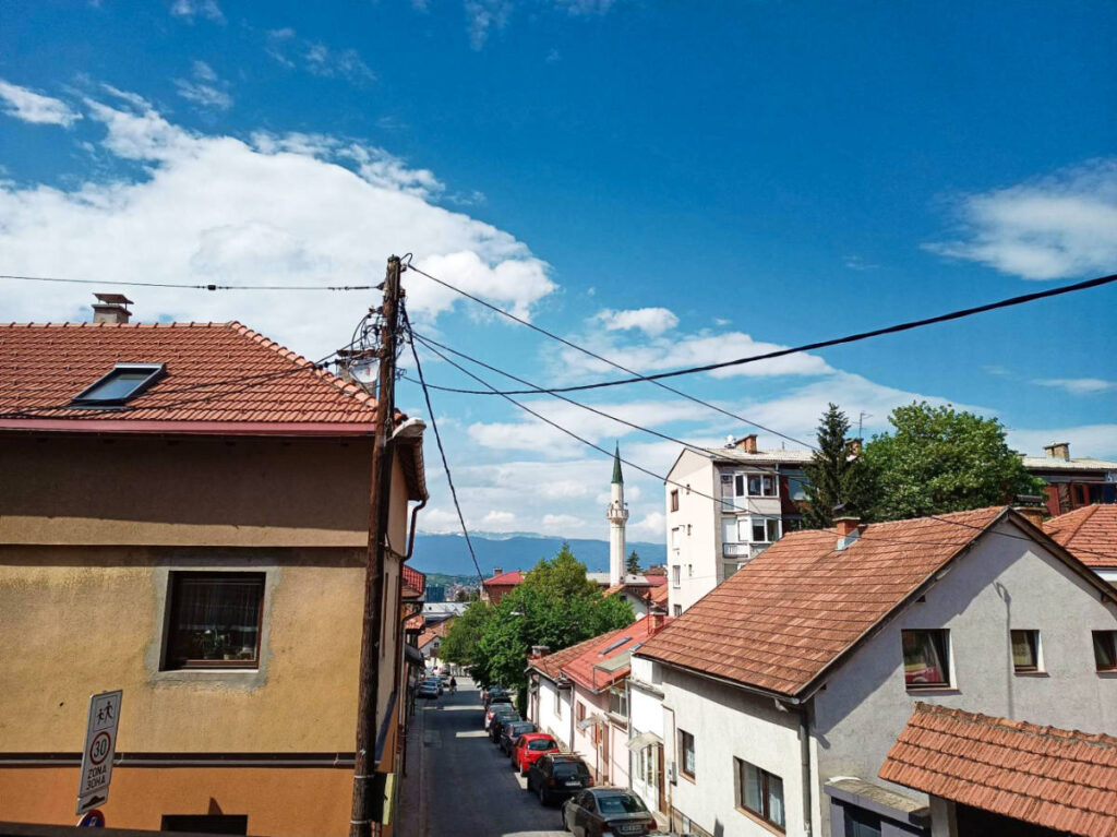 View of the area of Sarajevo from the hostel room
