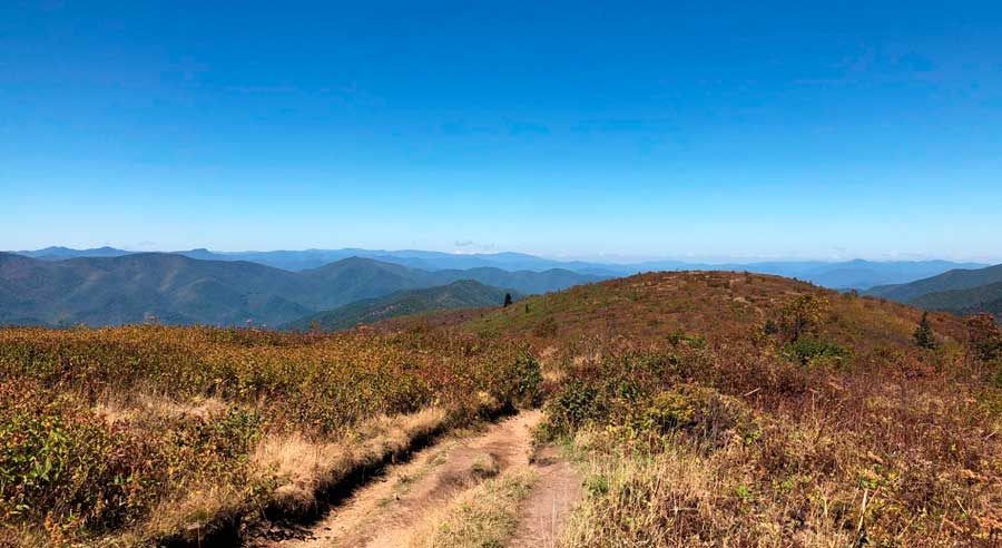 The Art Loeb Trail under the clear blue sky