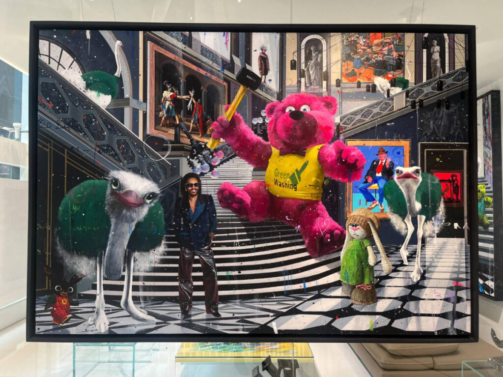 A colorful art piece at the Eden Gallery