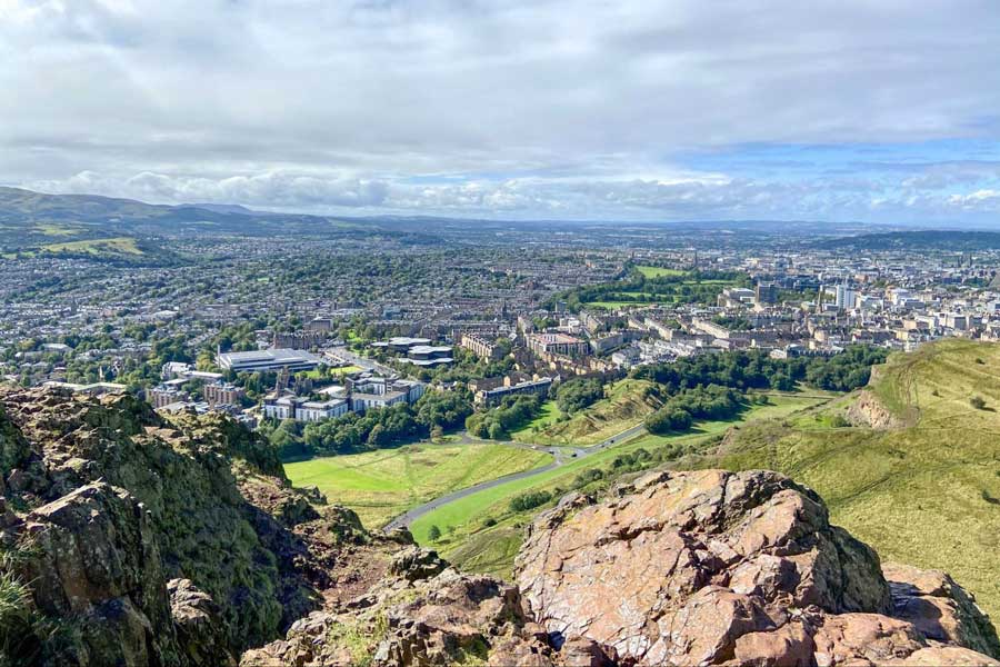 Overlooking view of Edinburgh from Arthur's Seat