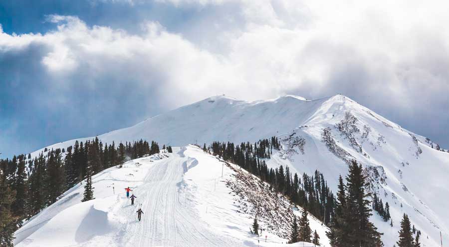 View of people climbing the Aspen Highlands