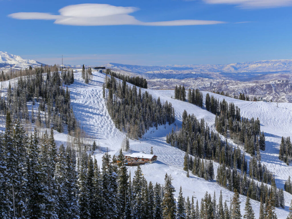 Overlooking view at the Aspen Mountain Ski Resort