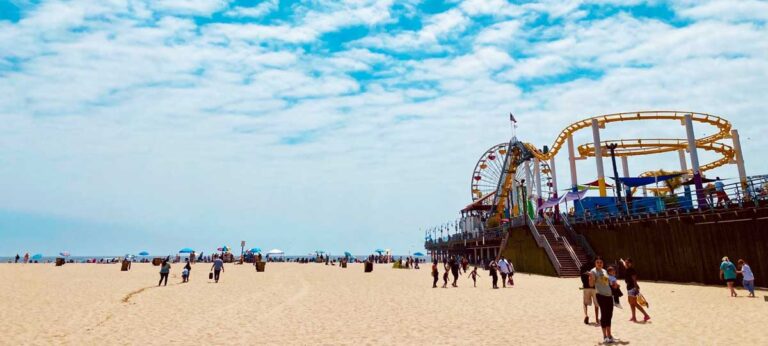 View of people in Santa Monica Pier