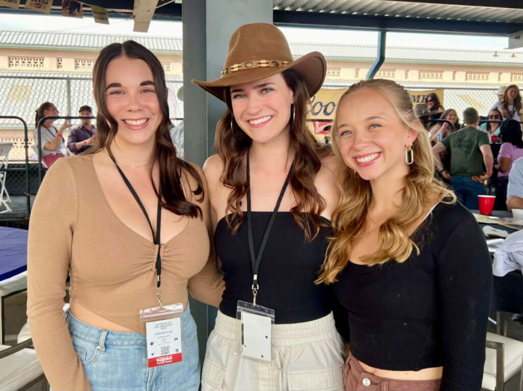 Author Betty Hurd and her roommates posing at Tucson Rodeo