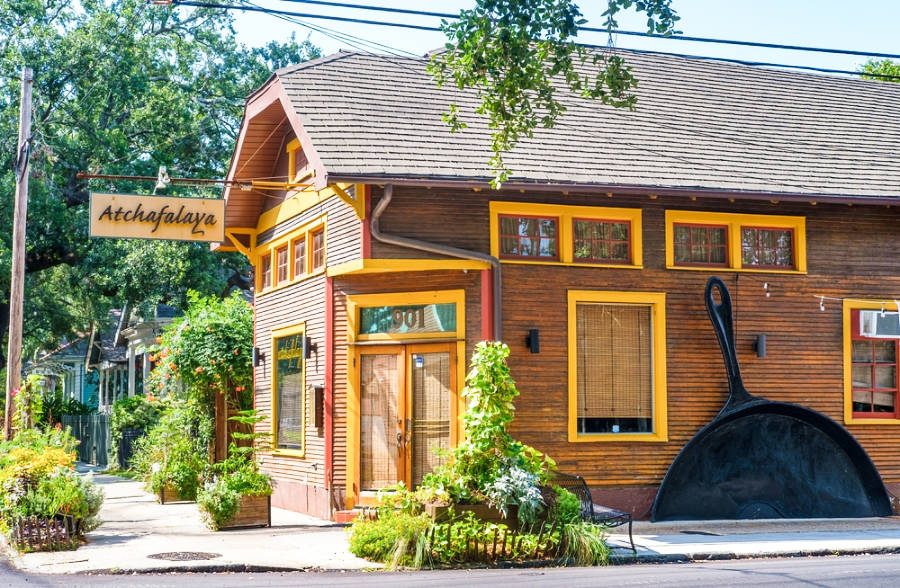 Exterior view of the unique structure of Atchafalaya
