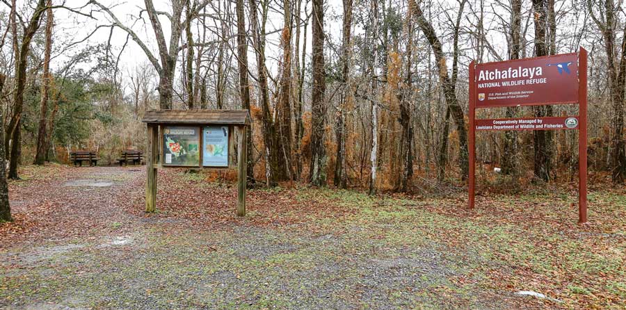 A signage at the Atchafalaya National Heritage Area