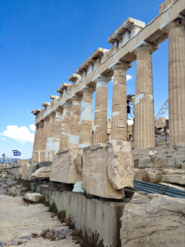 View of the ruins of Athens Acropolis