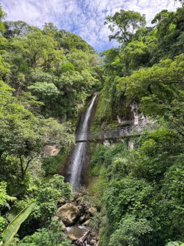View of one of the waterfalls in Atitlán Nature Preserve