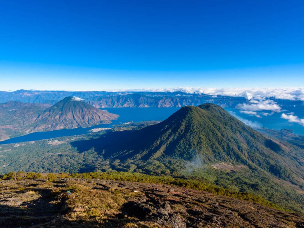 View at the top of Atitlan Volcano