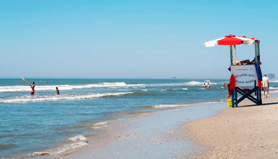Beachgoers enjoying in Atlantic City Beach