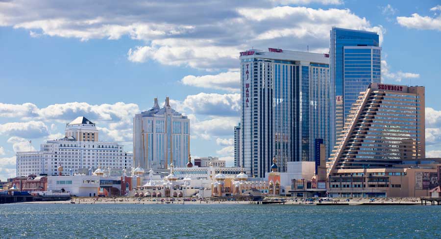 View of the shoreline along Atlantic City