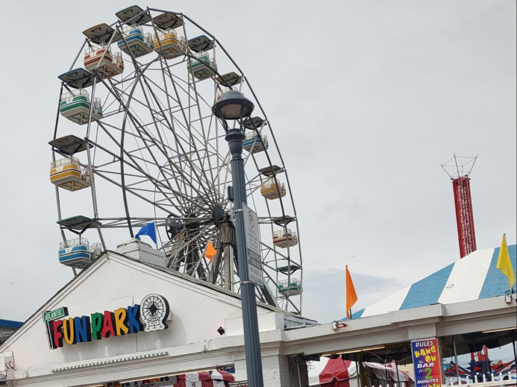 View of the Ferris wheel at Atlantic Fun Park