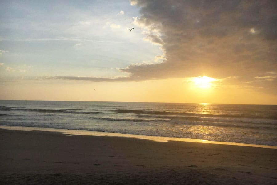 View of the beautiful sunrise in Atlantic Ocean