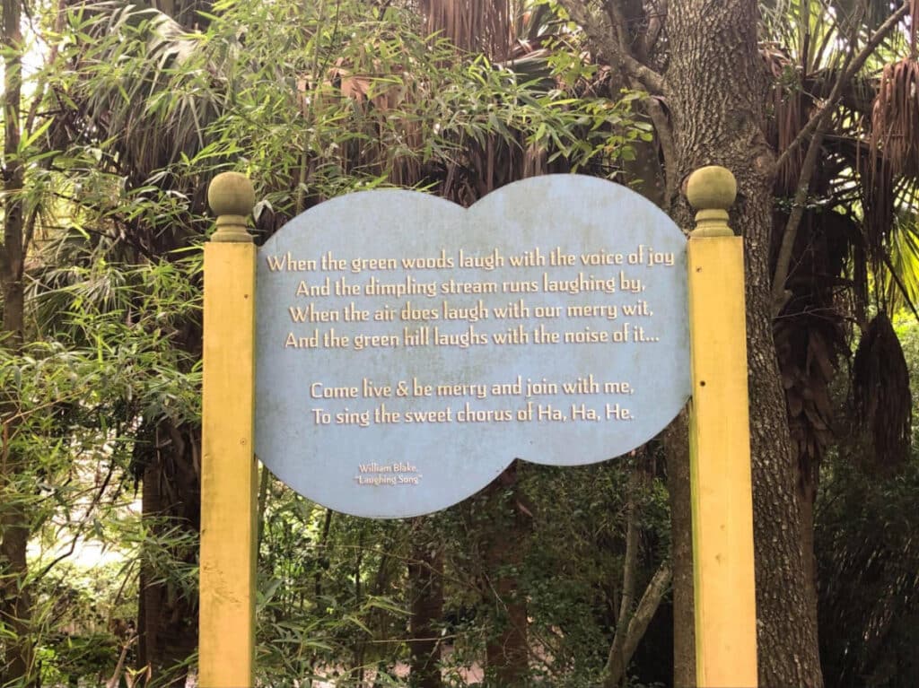 A short poem on a signage found in Audubon Zoo
