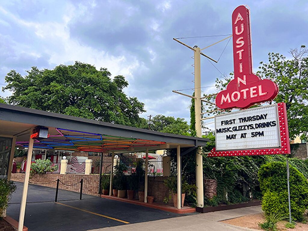 View of the signage of Austin Motel