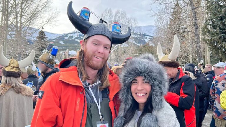 Author Abigail and her husband dressed warmly at Ullr Fest