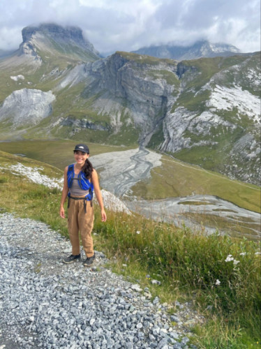 Author Abigail hiking during summer