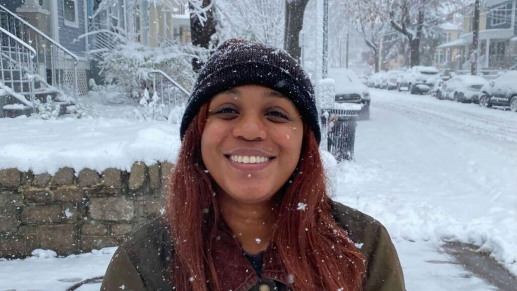 Author Alexandria on a snowy winter day in DC