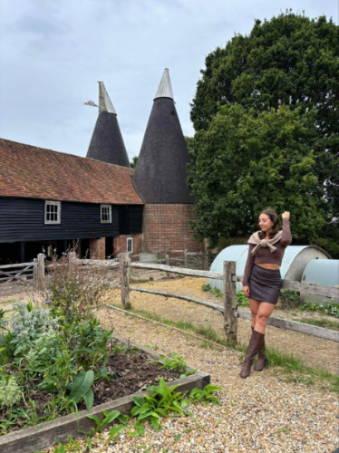 Author Brooke posing for a photo at Tillingham Winery