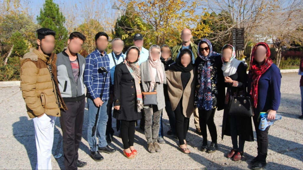Author Catherine and some locals at Persepolis