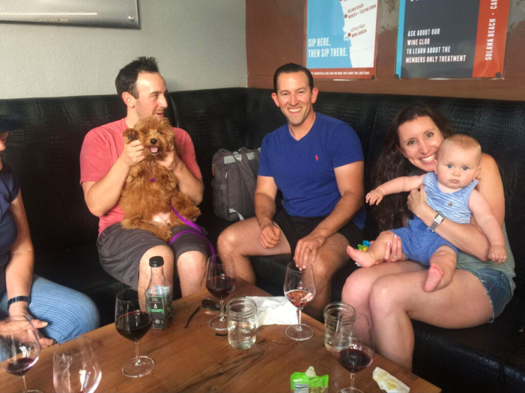 Author Jess and friends enjoying some drinks at Carruth Cellars