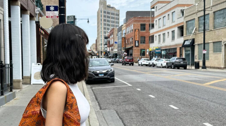 The author, Lea Rose Allbaugh in Wicker Park