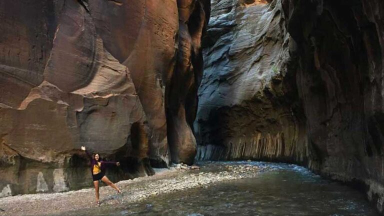The author McKenna Mobley posing for a photo at The Zion Narrows