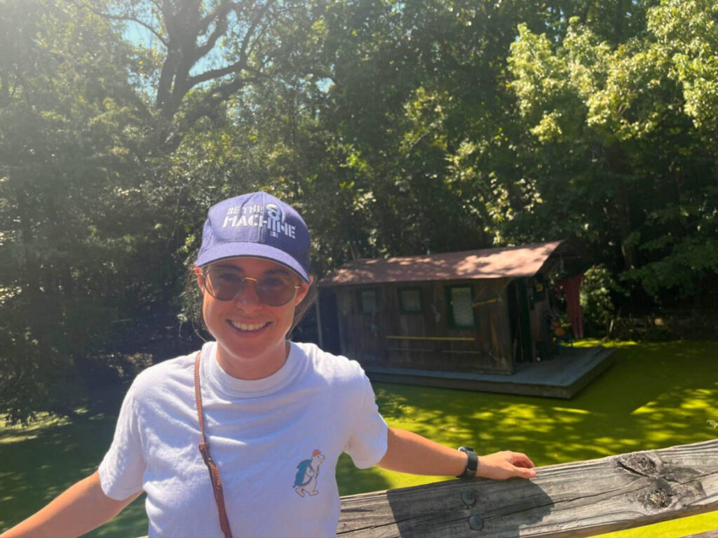 Author Meg at the Louisiana Swamp exhibit at Audubon Zoo