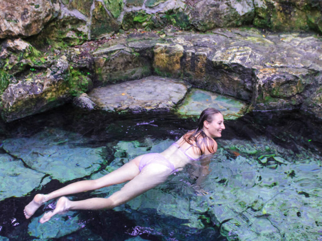 Author Sky swimming at Cenote Azul