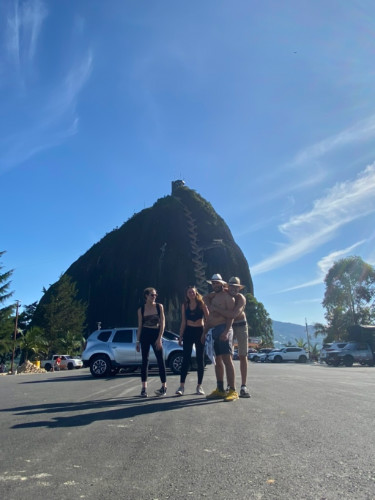 Author Sky with a group of tourists on day trip to Guatape