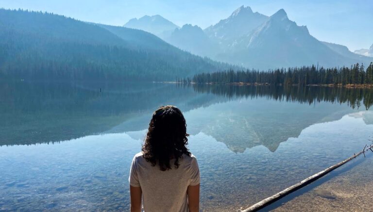 The author Taylor Ramsey looking at the magnificent view of Redfish Lake