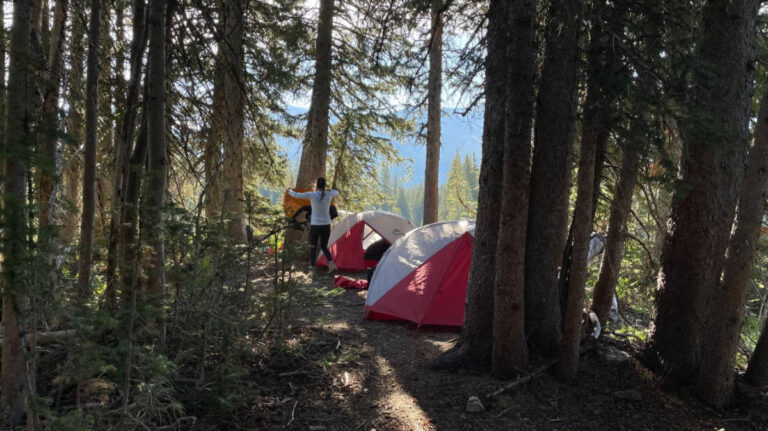 The author, Taylor Ramsey camping in Shafer Butte Campground
