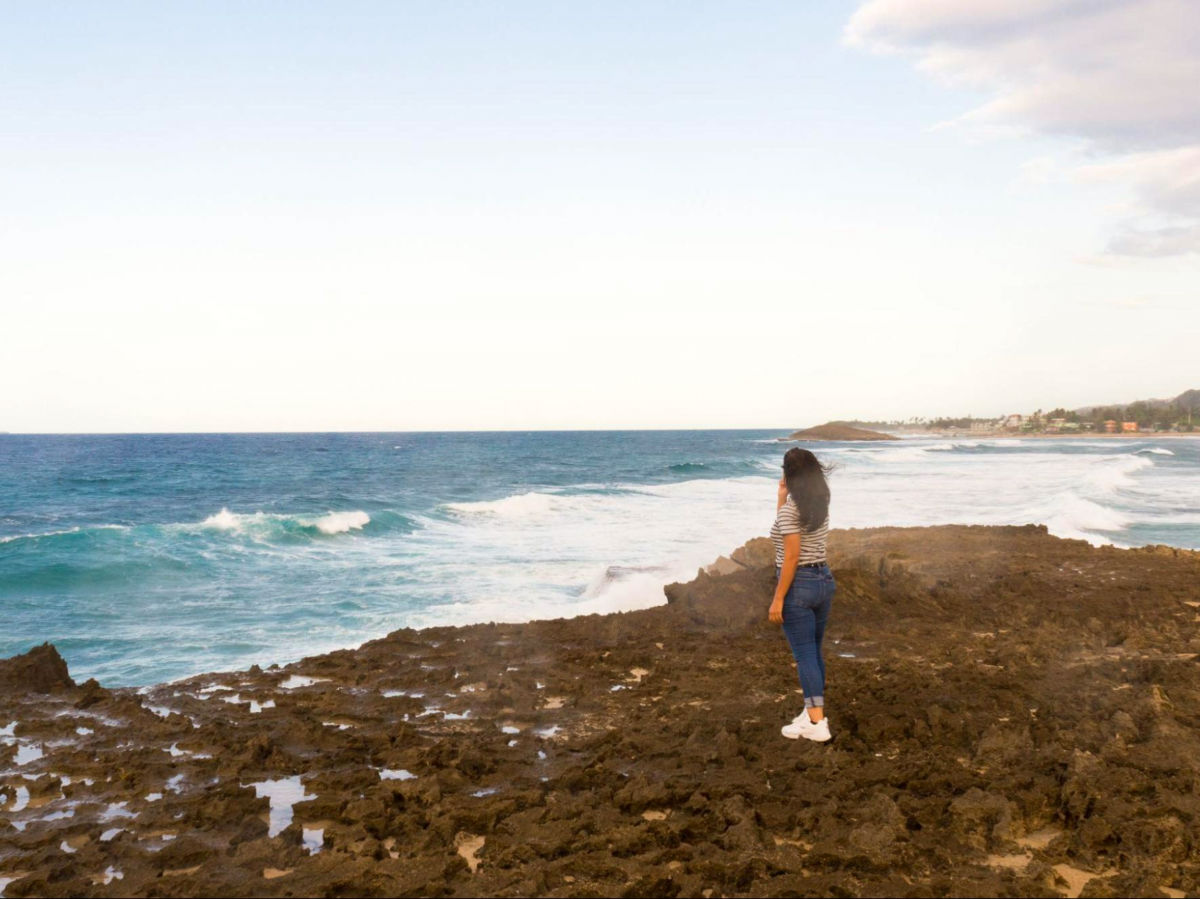 Author Vanessa watching the waves in the beach at Pozo San Jacinto