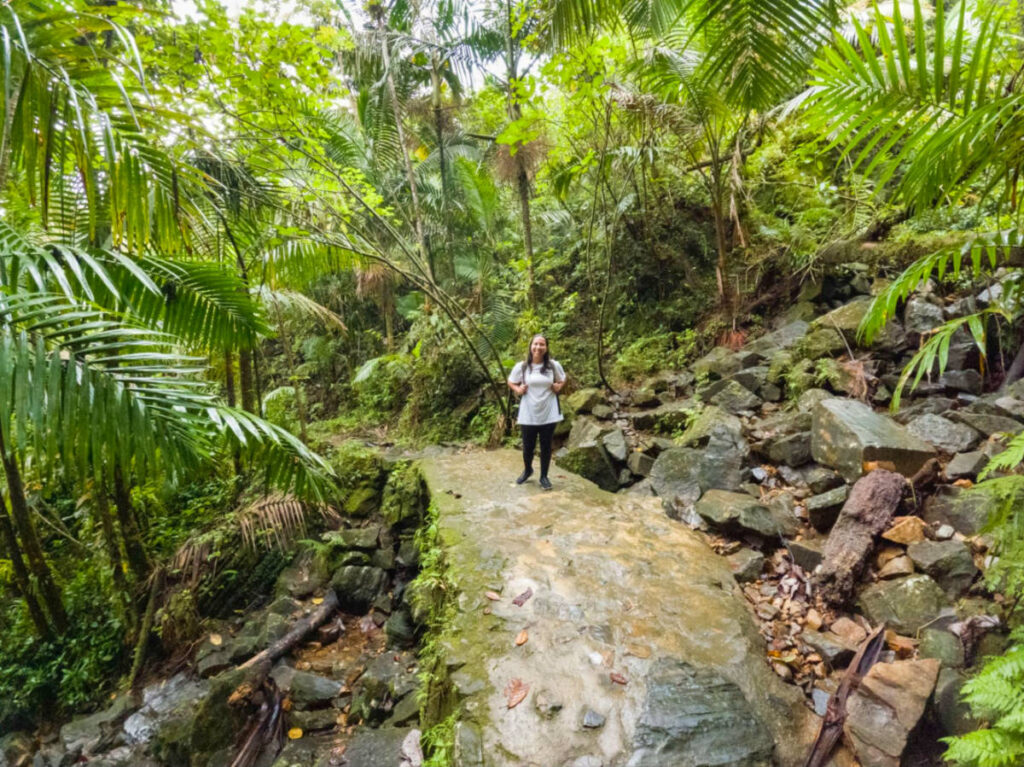 Author Vanessa hiking at the El Yunque Trail