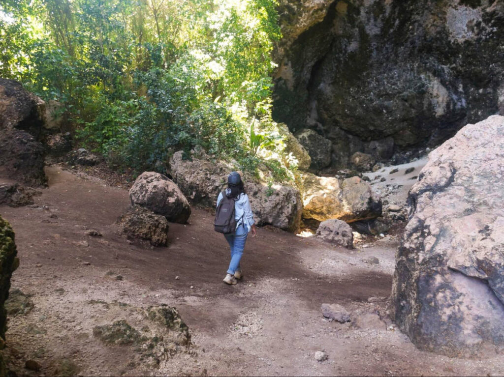 Author Vanessa exploring the huge rocks