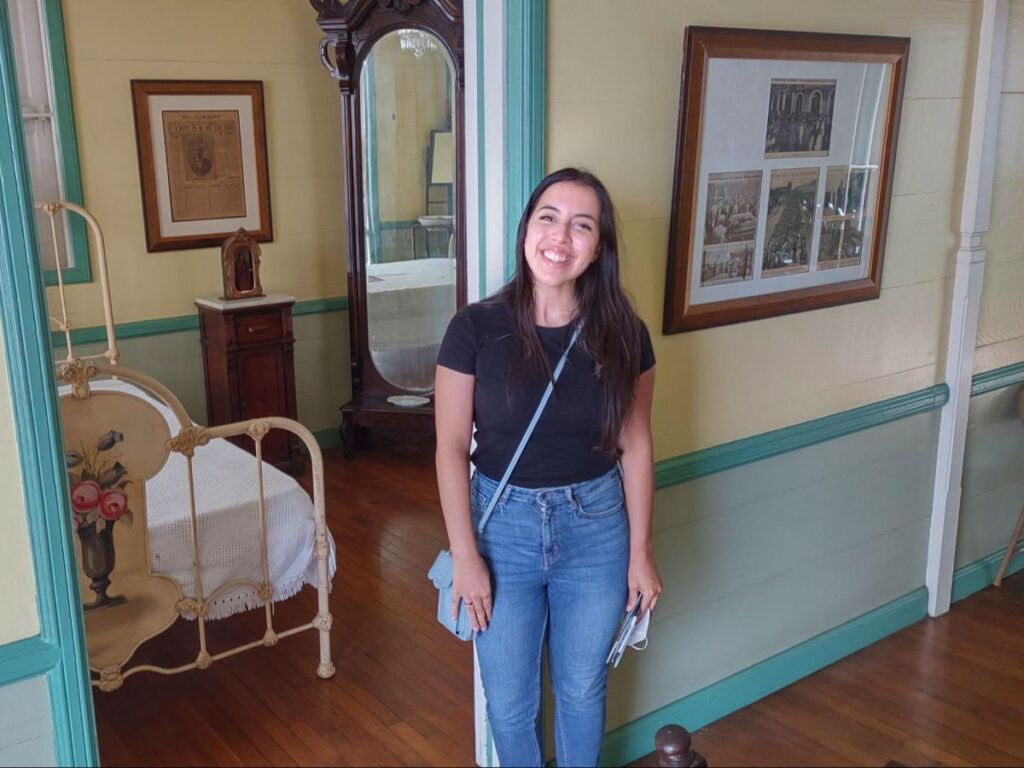 Author Vanessa standing in a room in Casa Barbosa