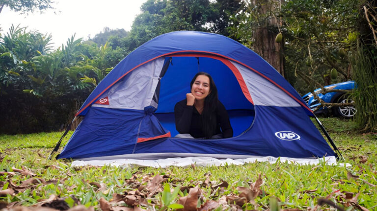 Author Vanessa Ramos camping in Adjuntas