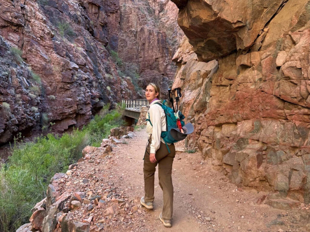 Author's friend hiking at Grand Canyon