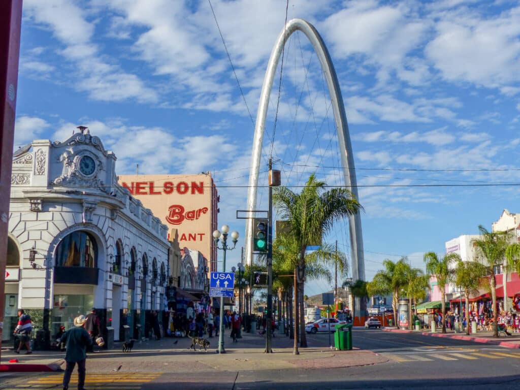 View of the Avenida Revolucion and Arch in San Diego