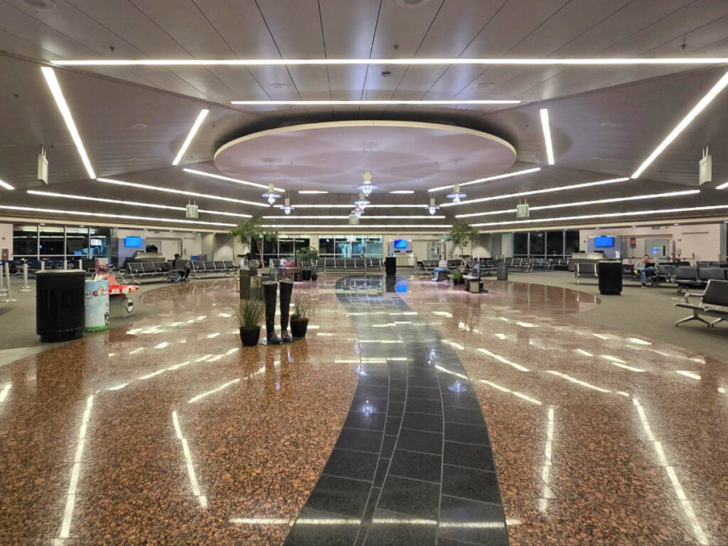 View from the inside of B Terminal at Anchorage Airport