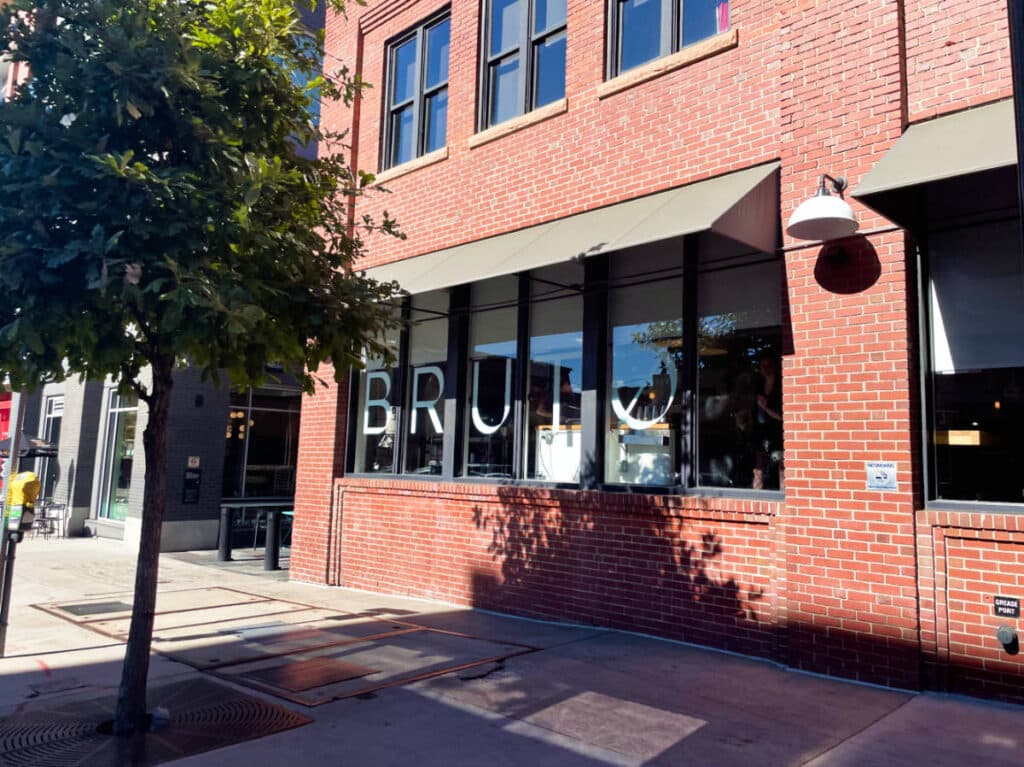 View of the store front of BRUTØ restaurant